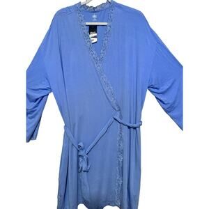 I.N.C. International Women's Lace Trim Short Robe Nightfall XXL 100200817MS NWT